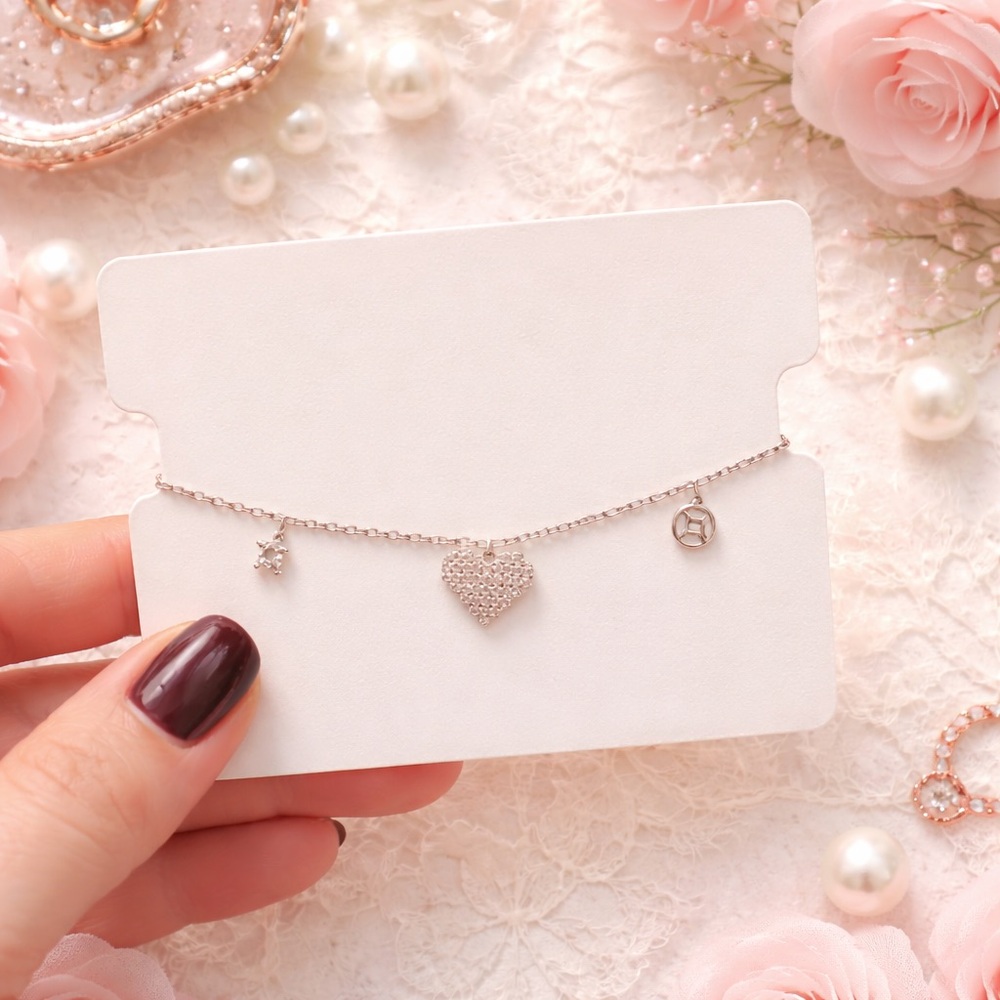 Elegant Silver Heart Charm Bracelet
